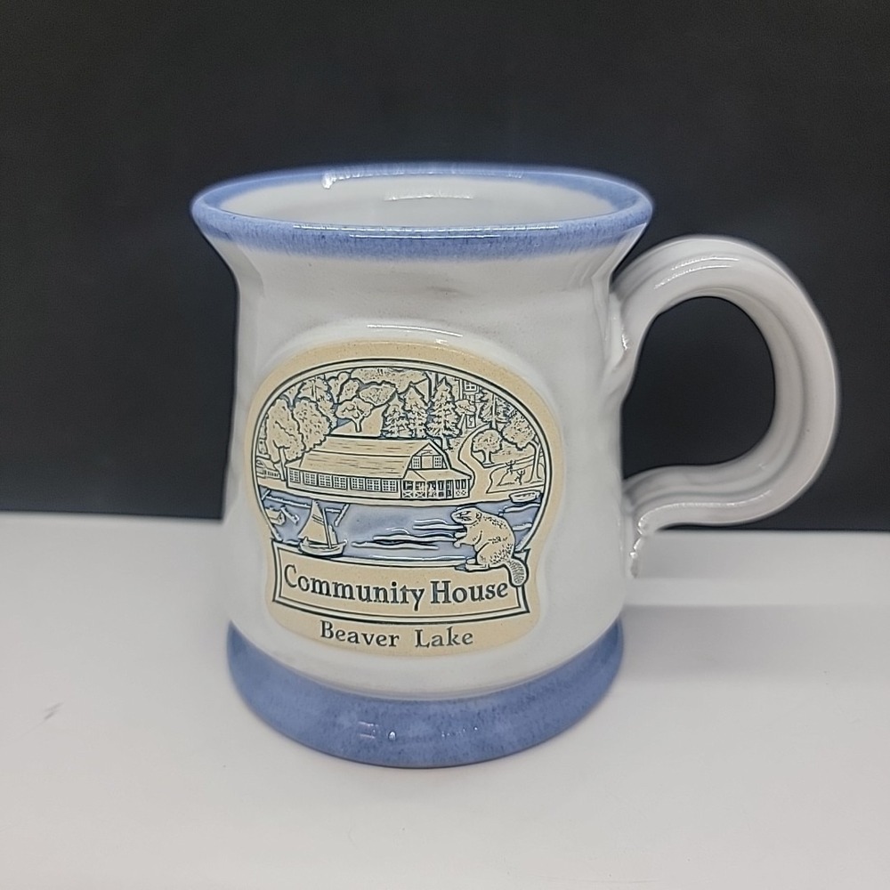 Deneen Pottery Gray Blue Hand Thrown Mug Community House Beaver Lake